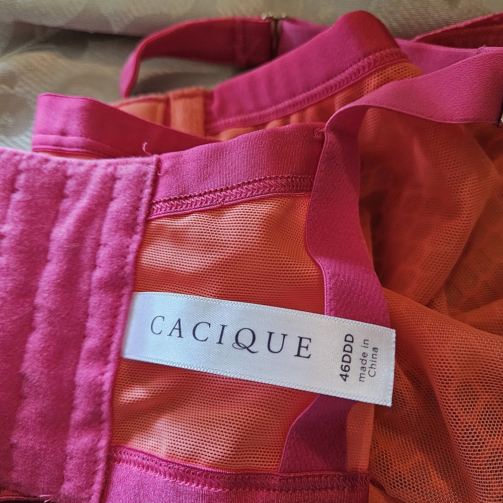 Cacique Pink and Orange Lace Bra - Picture 3 of 6